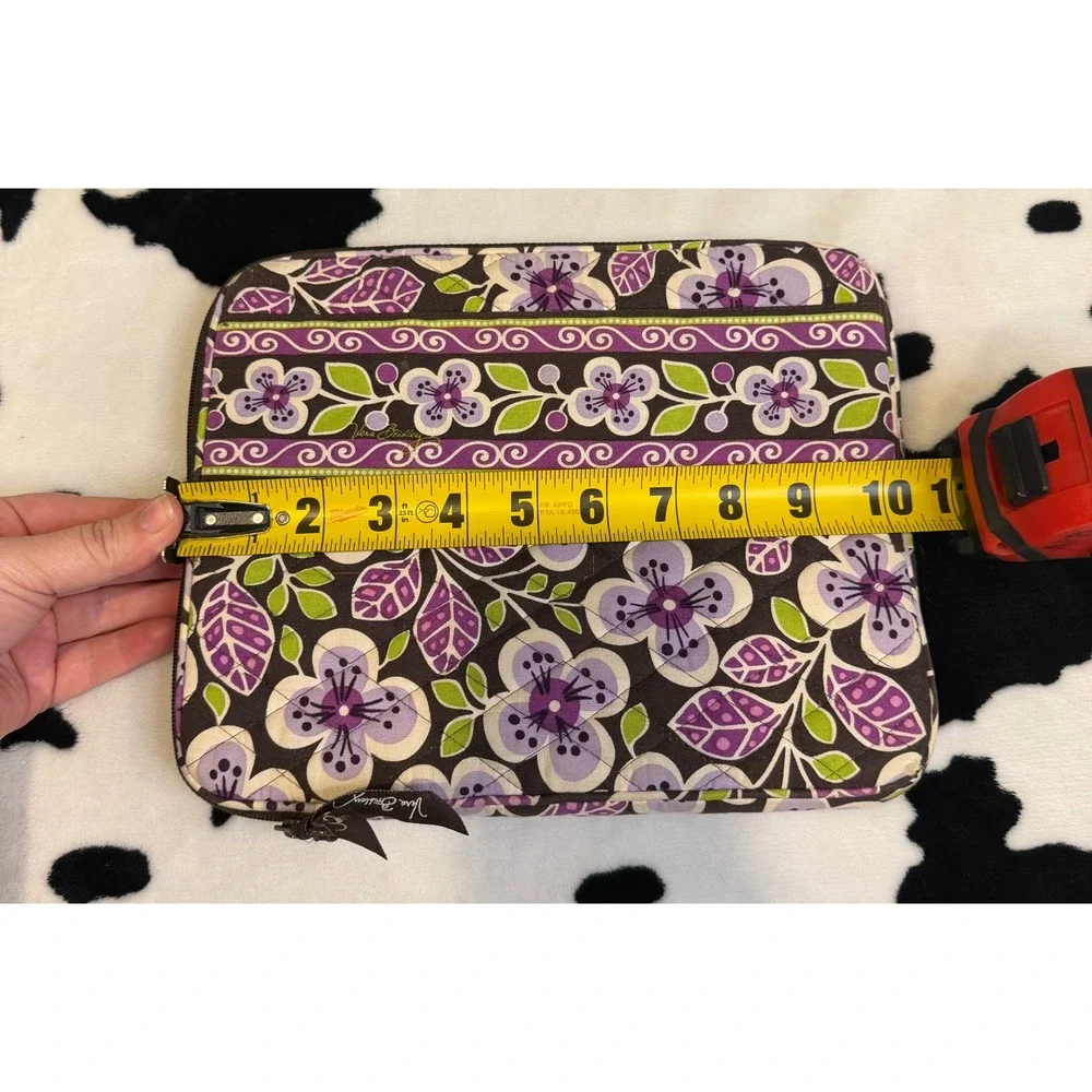 Vera Bradley Plum Crazy Quilted Laptop Tablet Sleeve Purple Floral Case 11x9